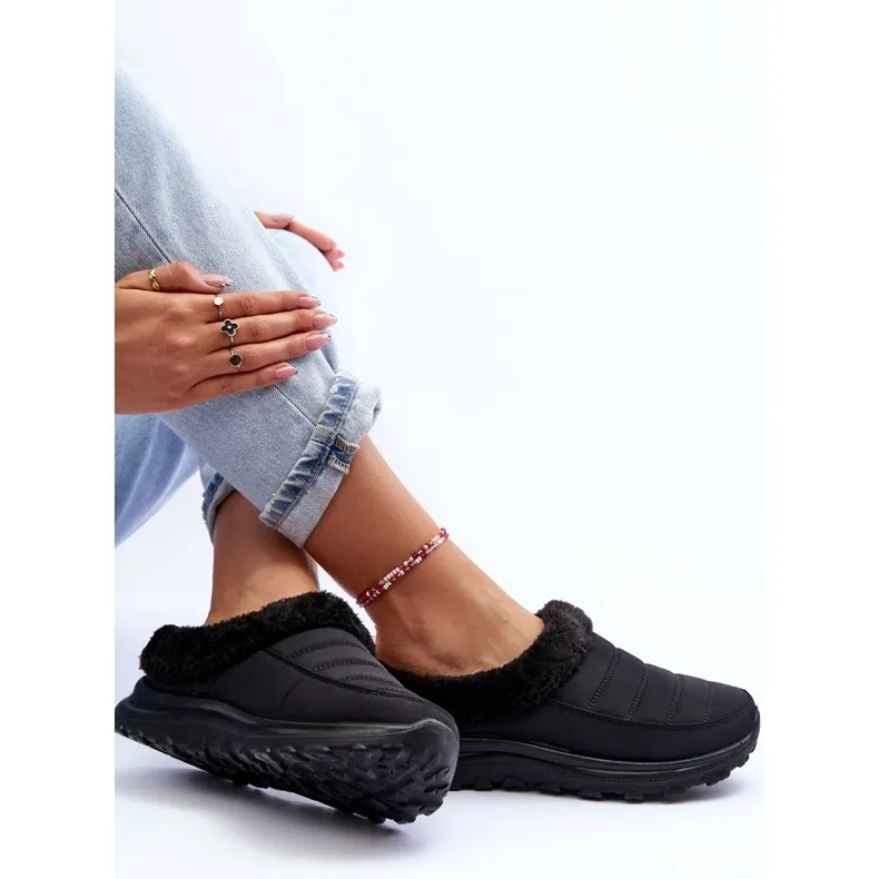 Black Olwina Slip-on Low Snow Boots