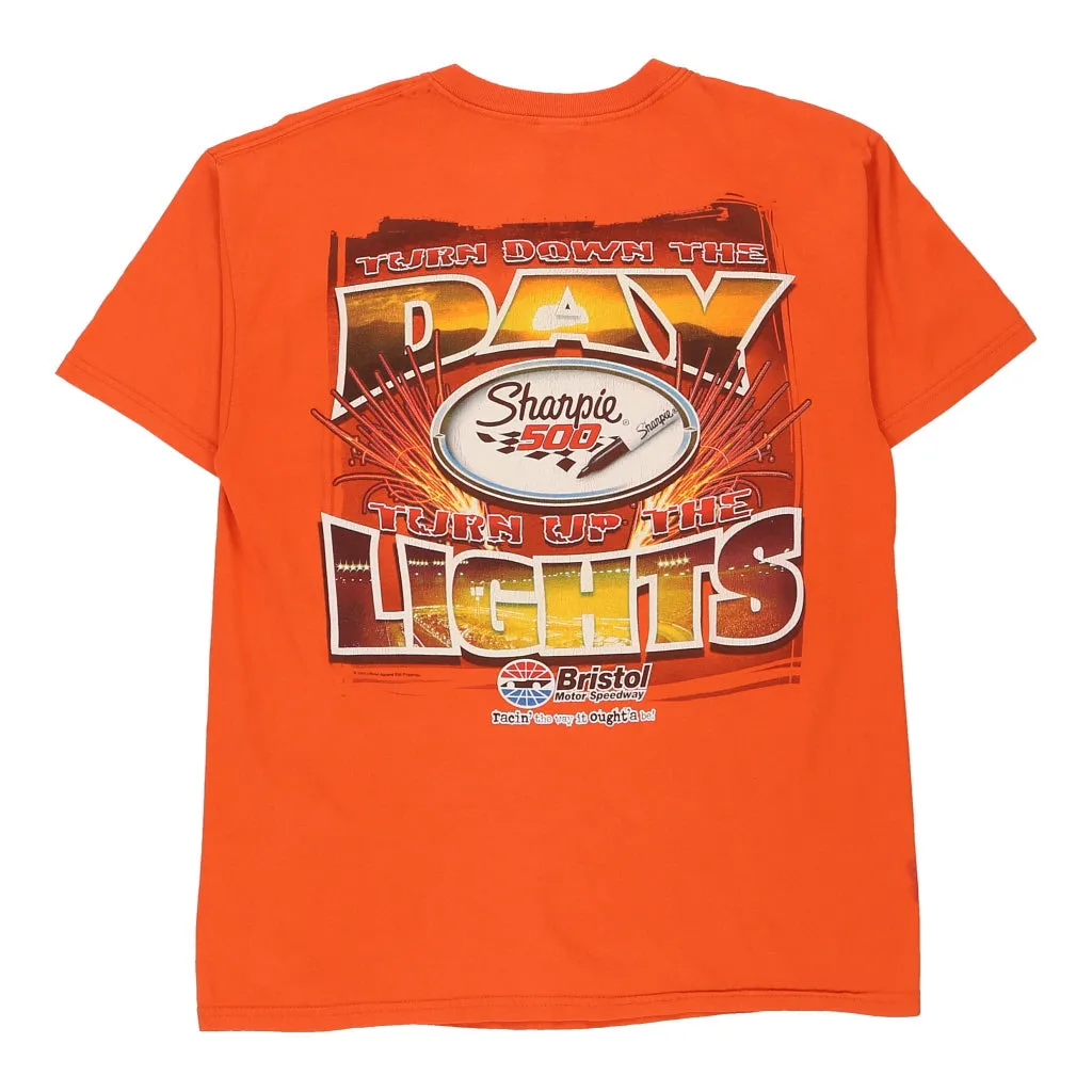 Bristol Motorspeedway Gildan Nascar T-Shirt - Large Orange Cotton