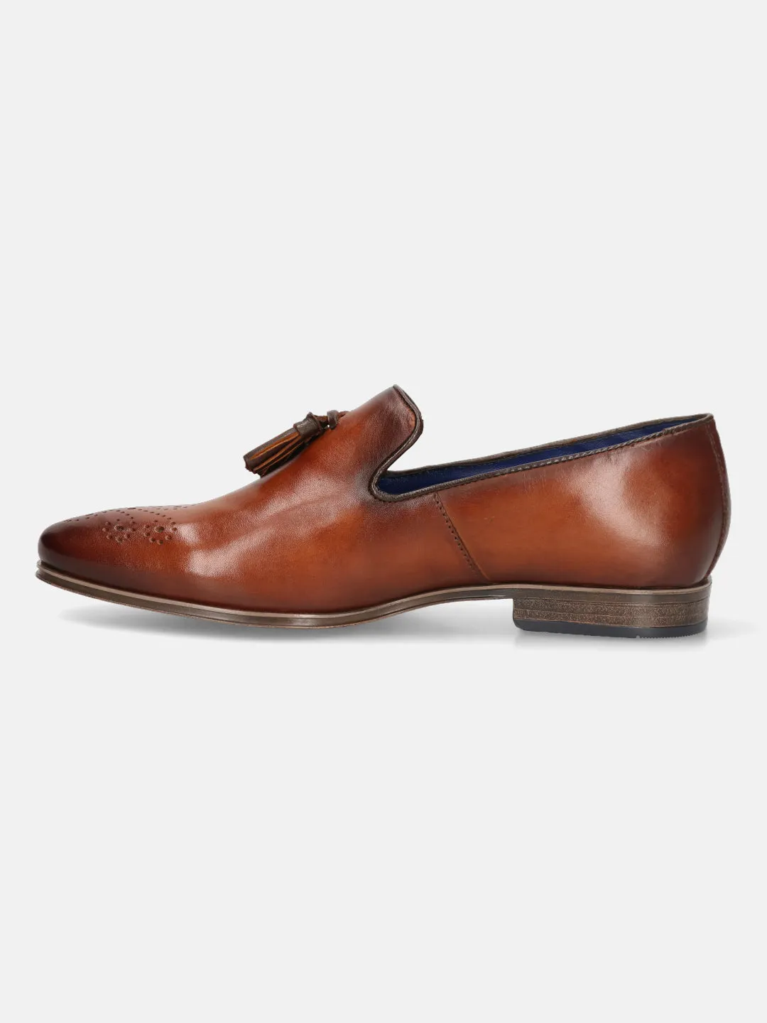bugatti Cognac Premium Leather Slip-ons Formal