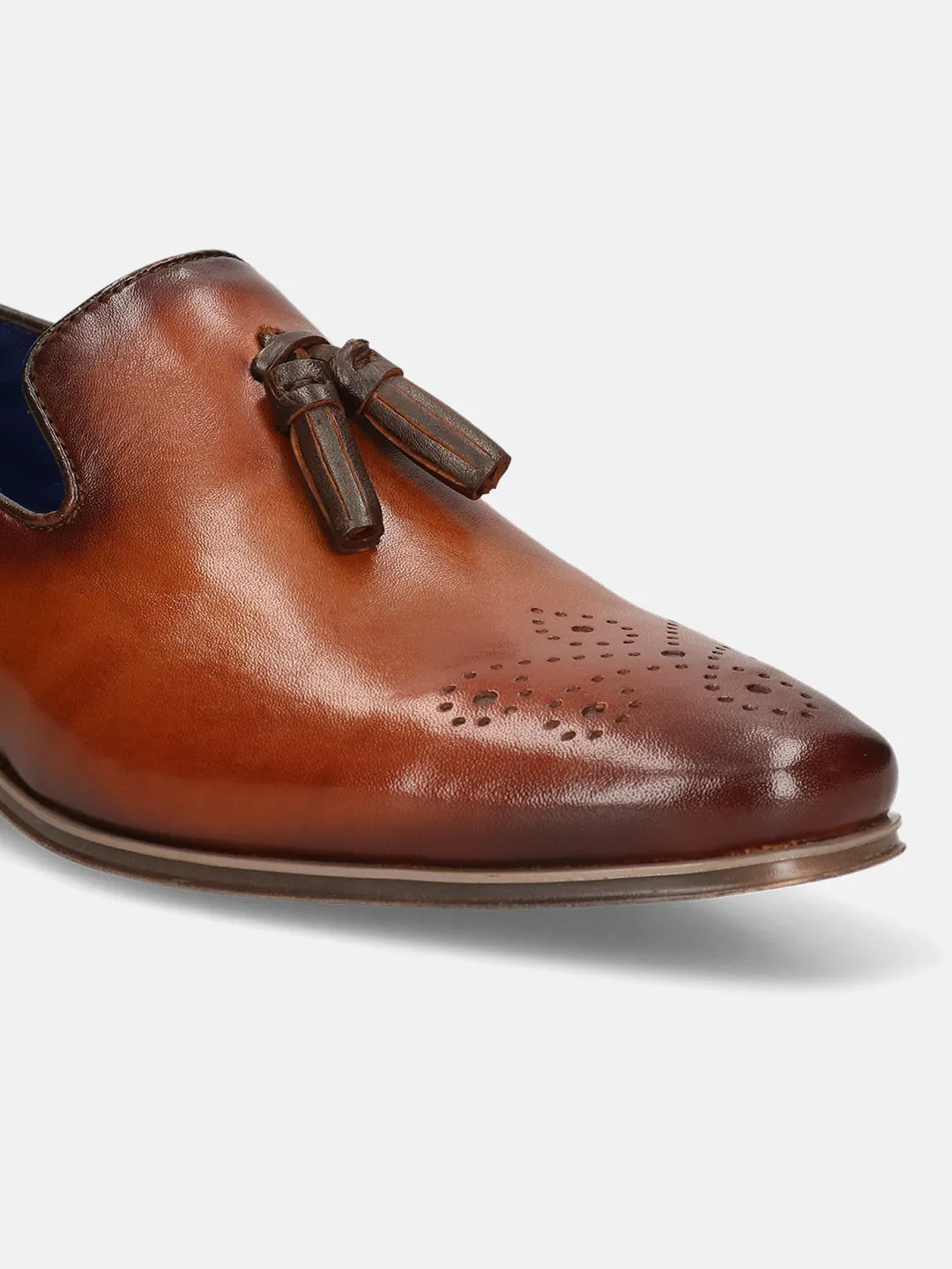 bugatti Cognac Premium Leather Slip-ons Formal