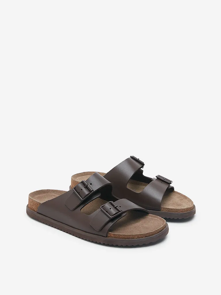 Buy SOLEPLAY Dark Brown Slip-On Comfort Sandals from Westside