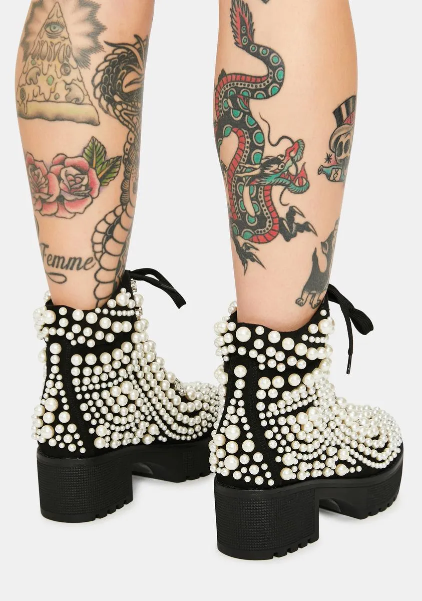 Cavalier Pearl Bubble Ankle Boots-