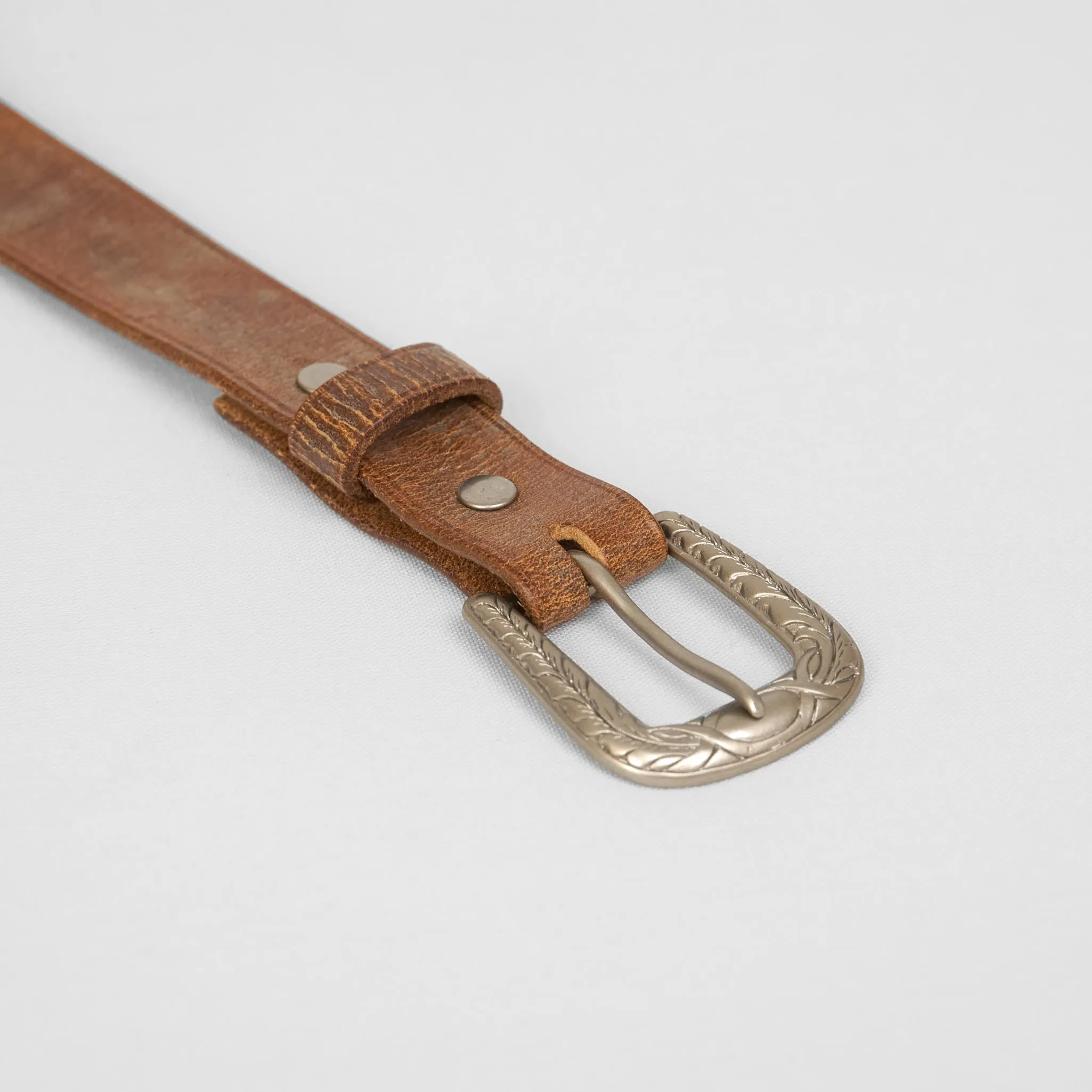 Double RL Washed Leather Belt
