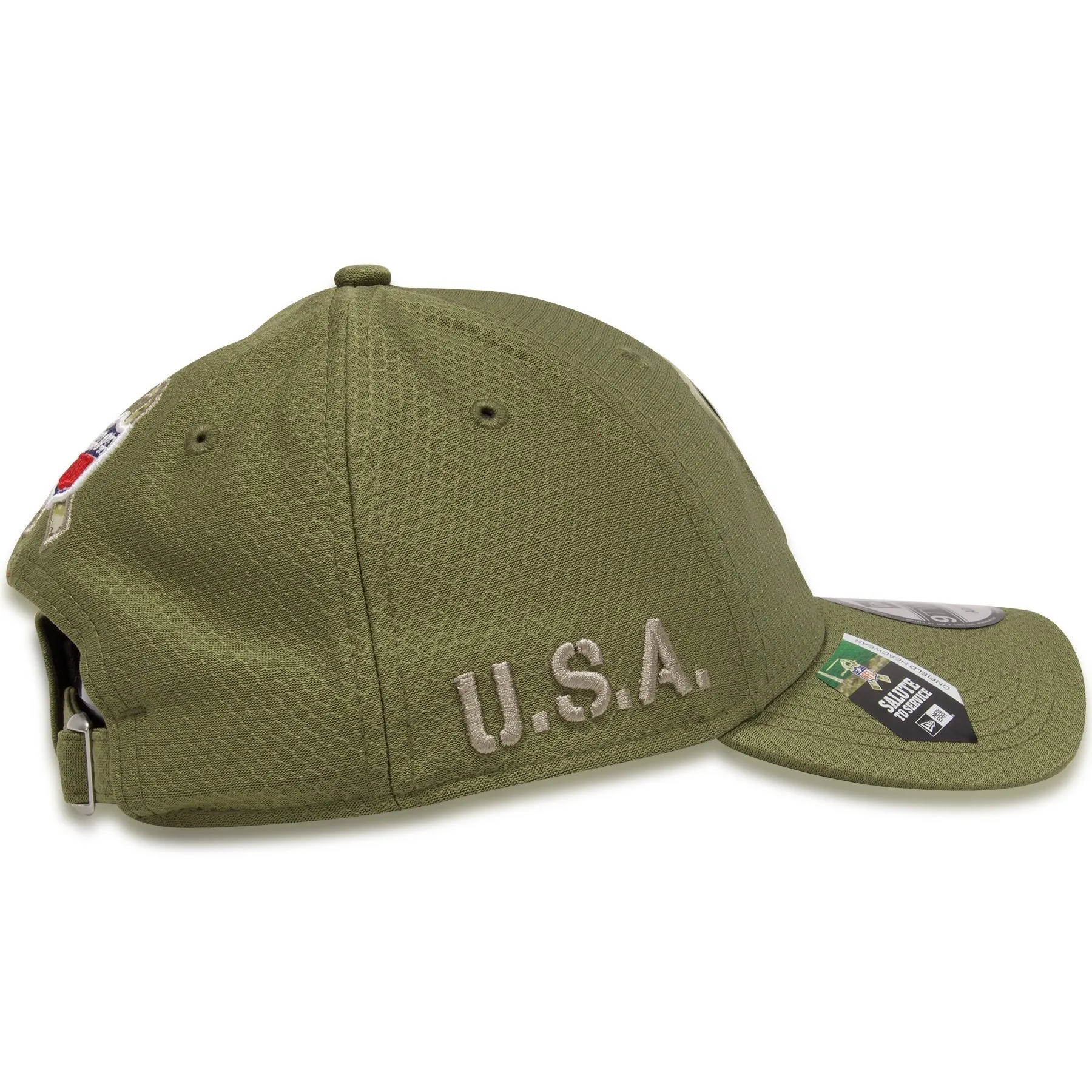Eagles Dad Hat | Philadelphia Eagles 2019 Salute To Service Baseball Cap | Military Green | OSFM