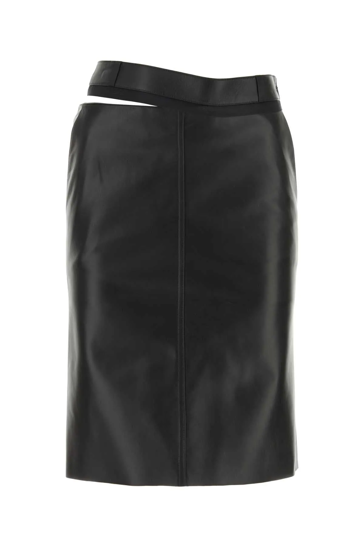 Fendi Black Leather Skirt