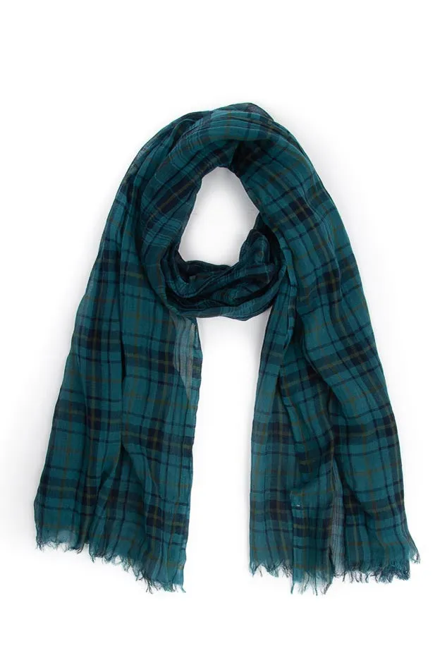 Green Lanvin Plaid Scarf
