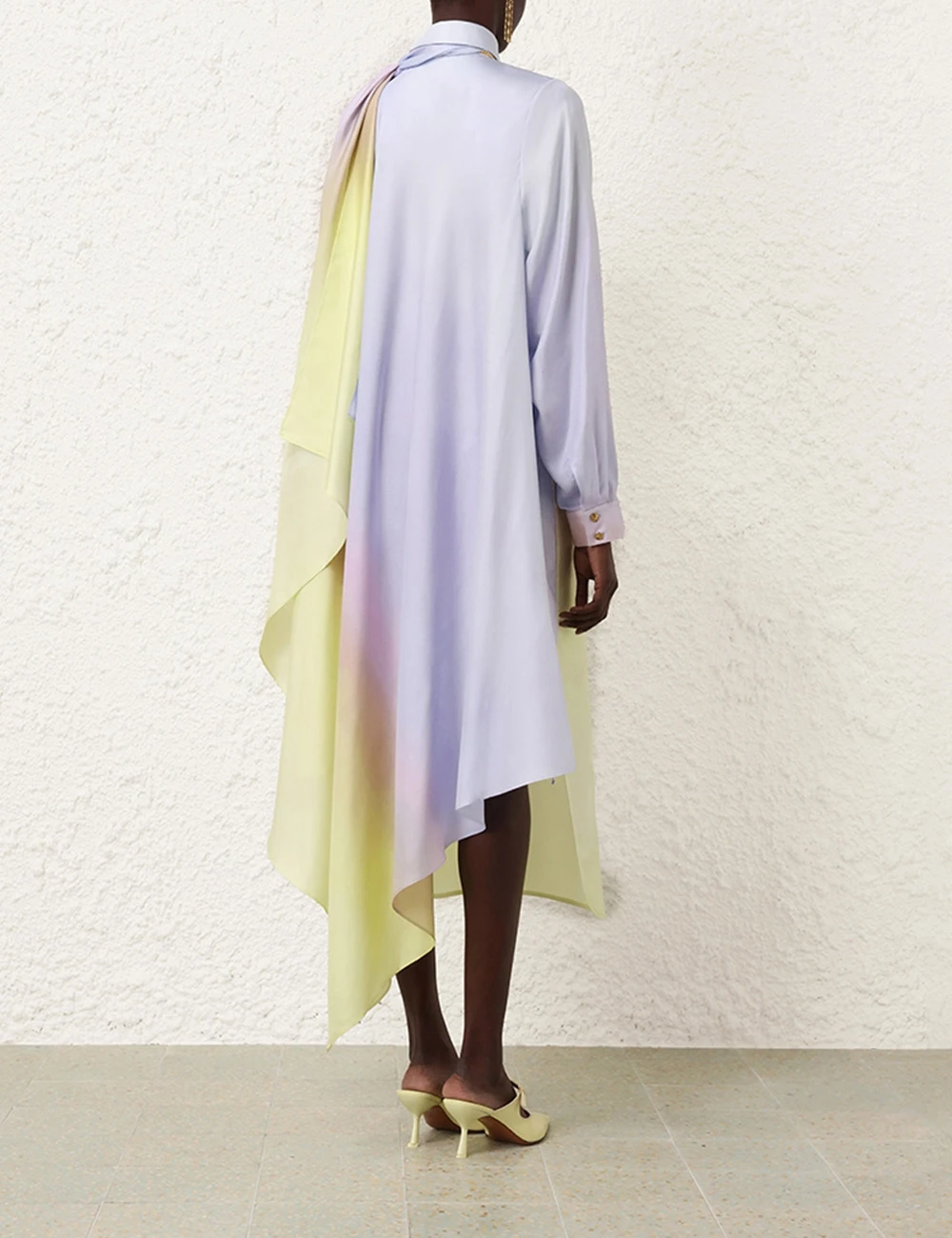 --Harmony Scarf Shirt Midi-