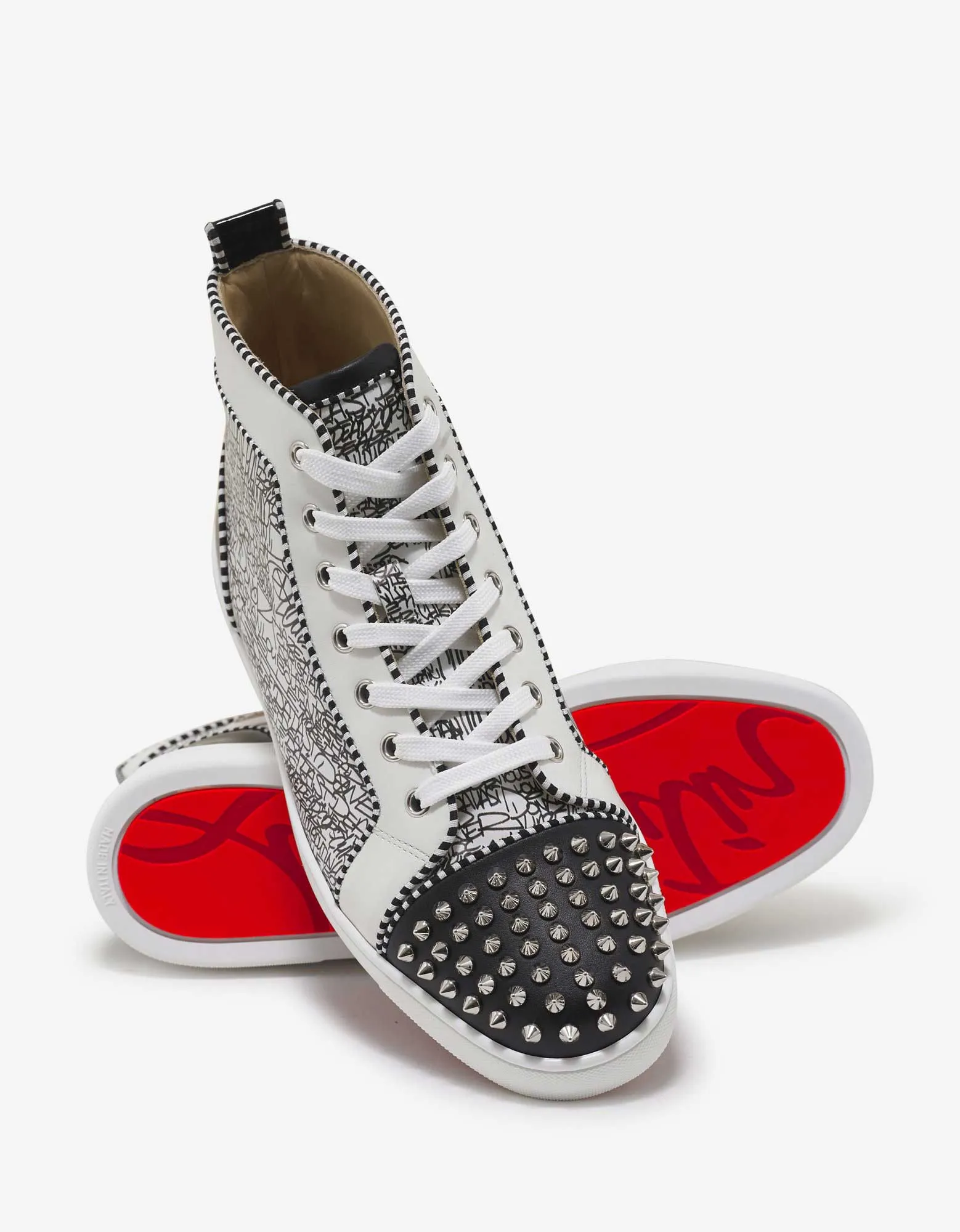 Lou Spikes Orlato Flat Caligraf High Top Trainers -