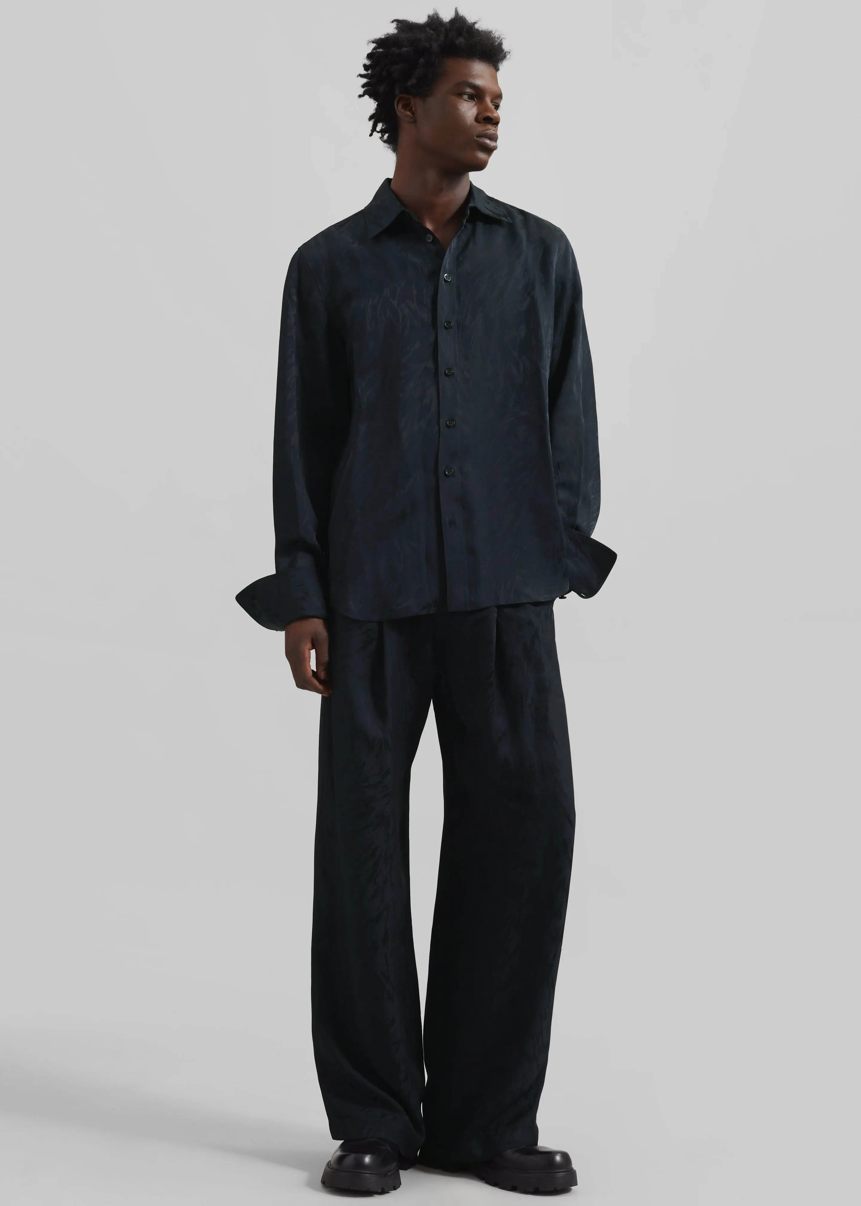 Louis Gabriel Nouchi Shirt With Musketeer Cuffs - Dark Night Fur