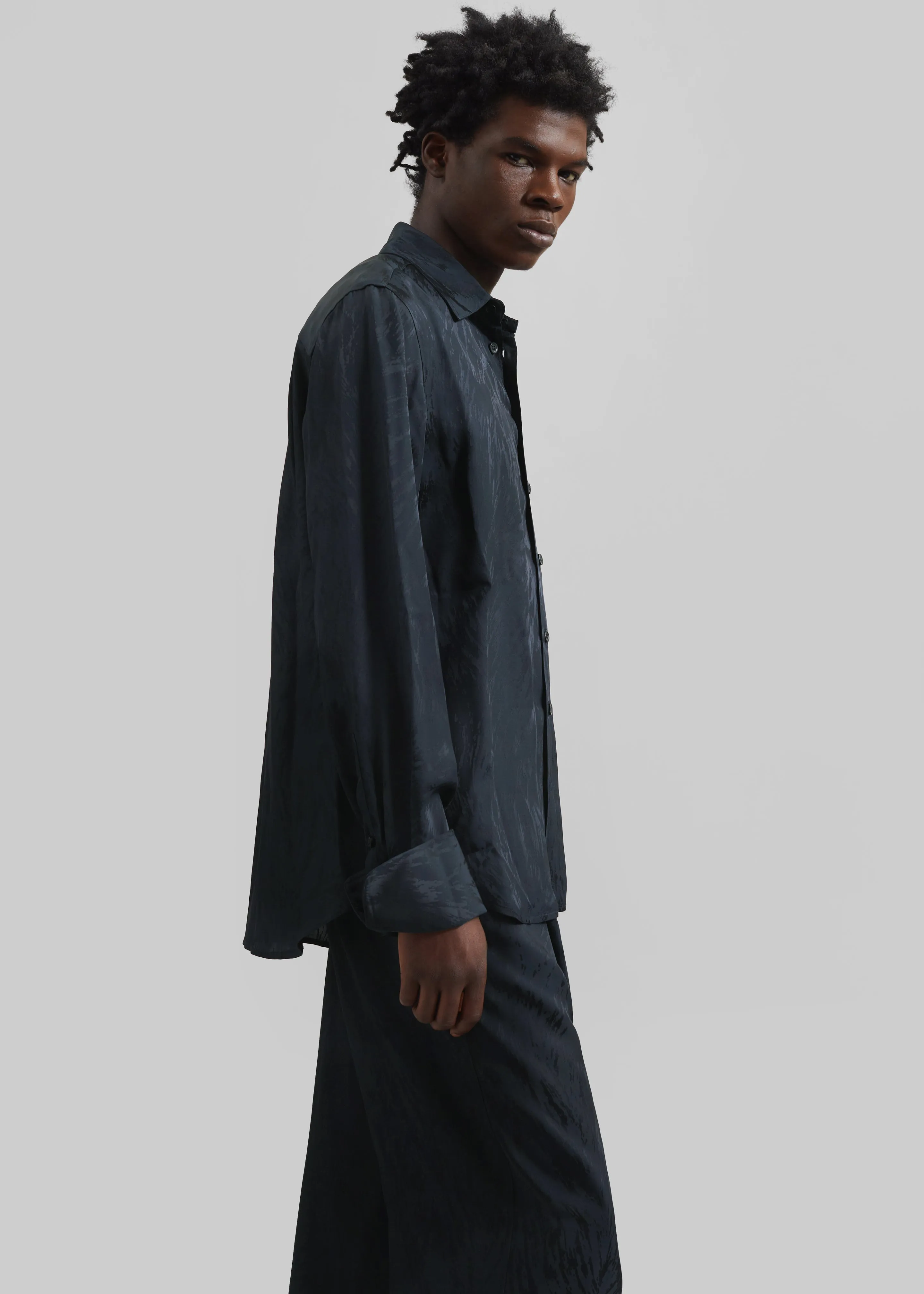 Louis Gabriel Nouchi Shirt With Musketeer Cuffs - Dark Night Fur