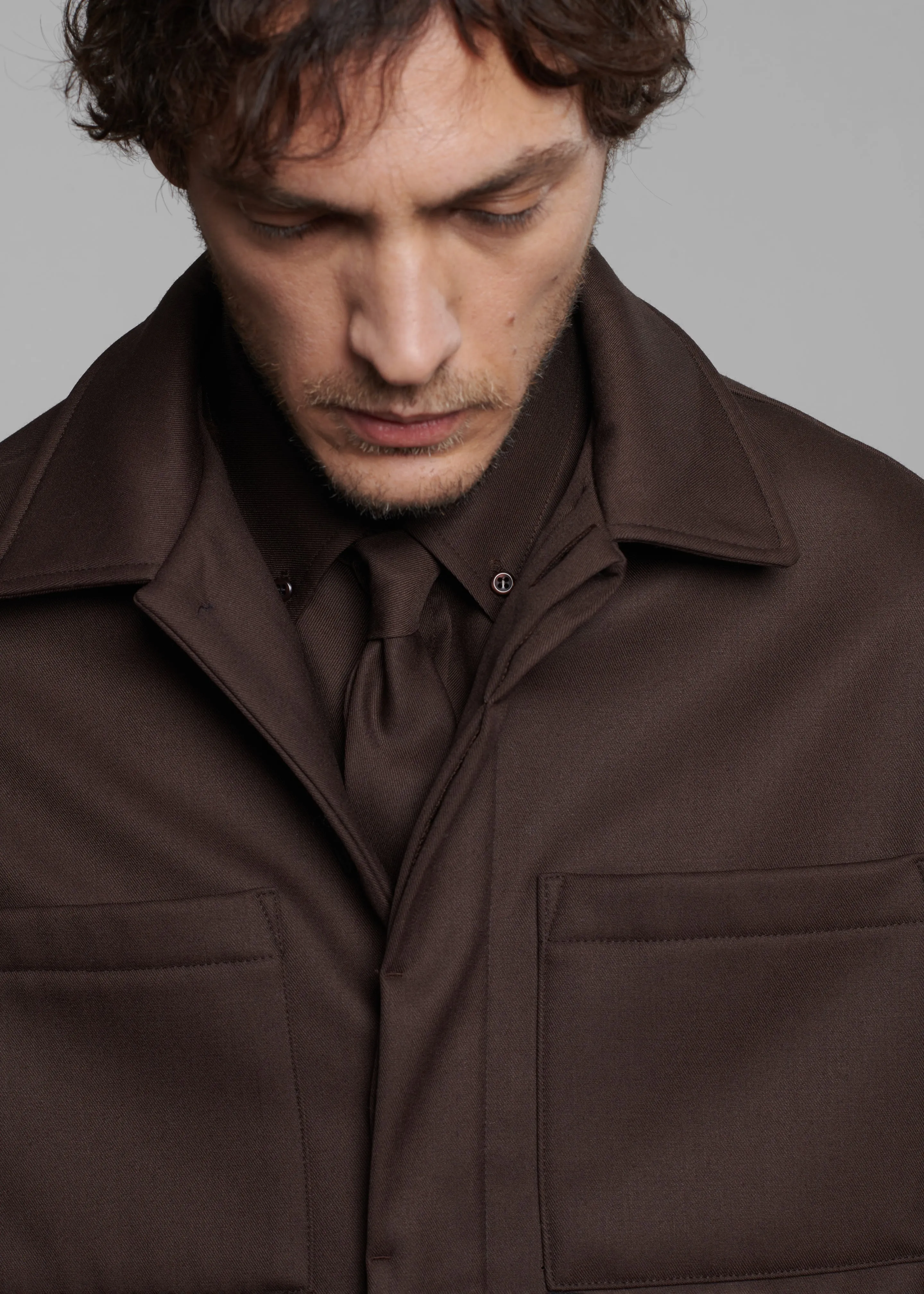 Mason Boxy Wool Jacket - Brown
