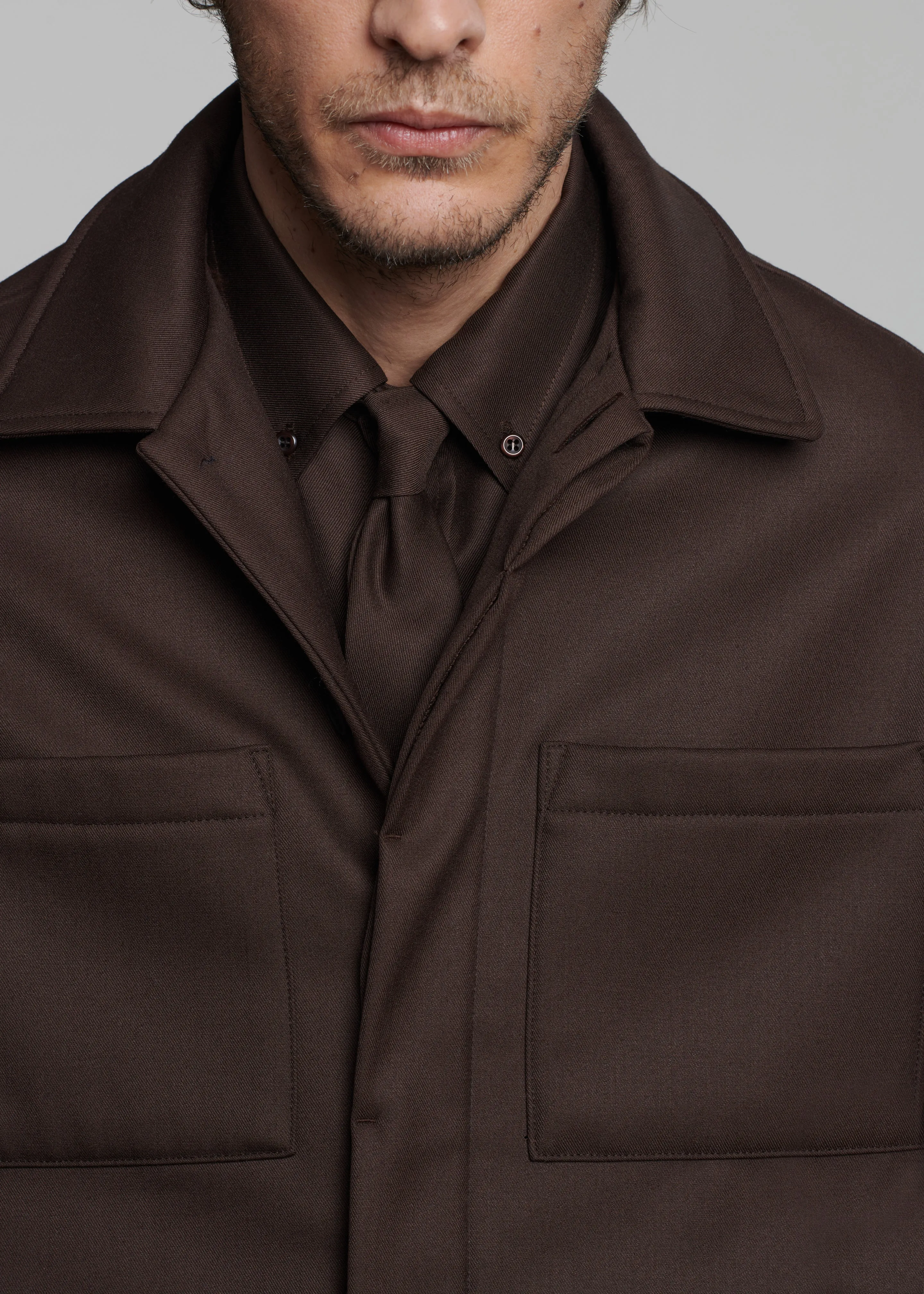 Mason Boxy Wool Jacket - Brown
