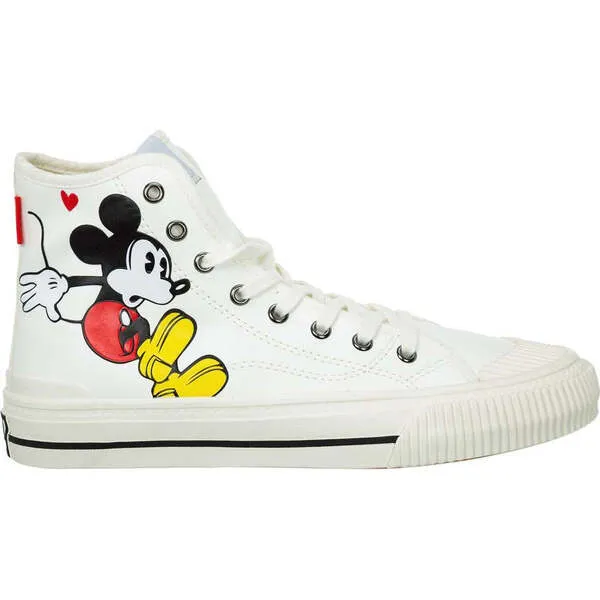 Master of Arts Mickey Graphic High Top Sneakers, White