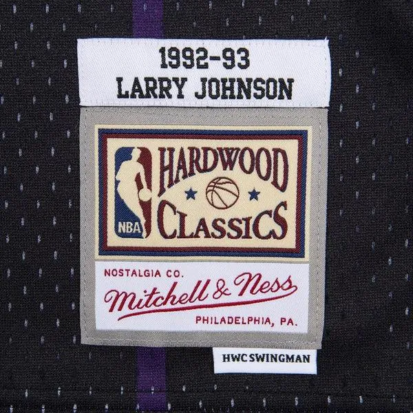 Mitchell & Ness Charlotte Hornets Larry Johnson Reload Swingman Jersey - Black