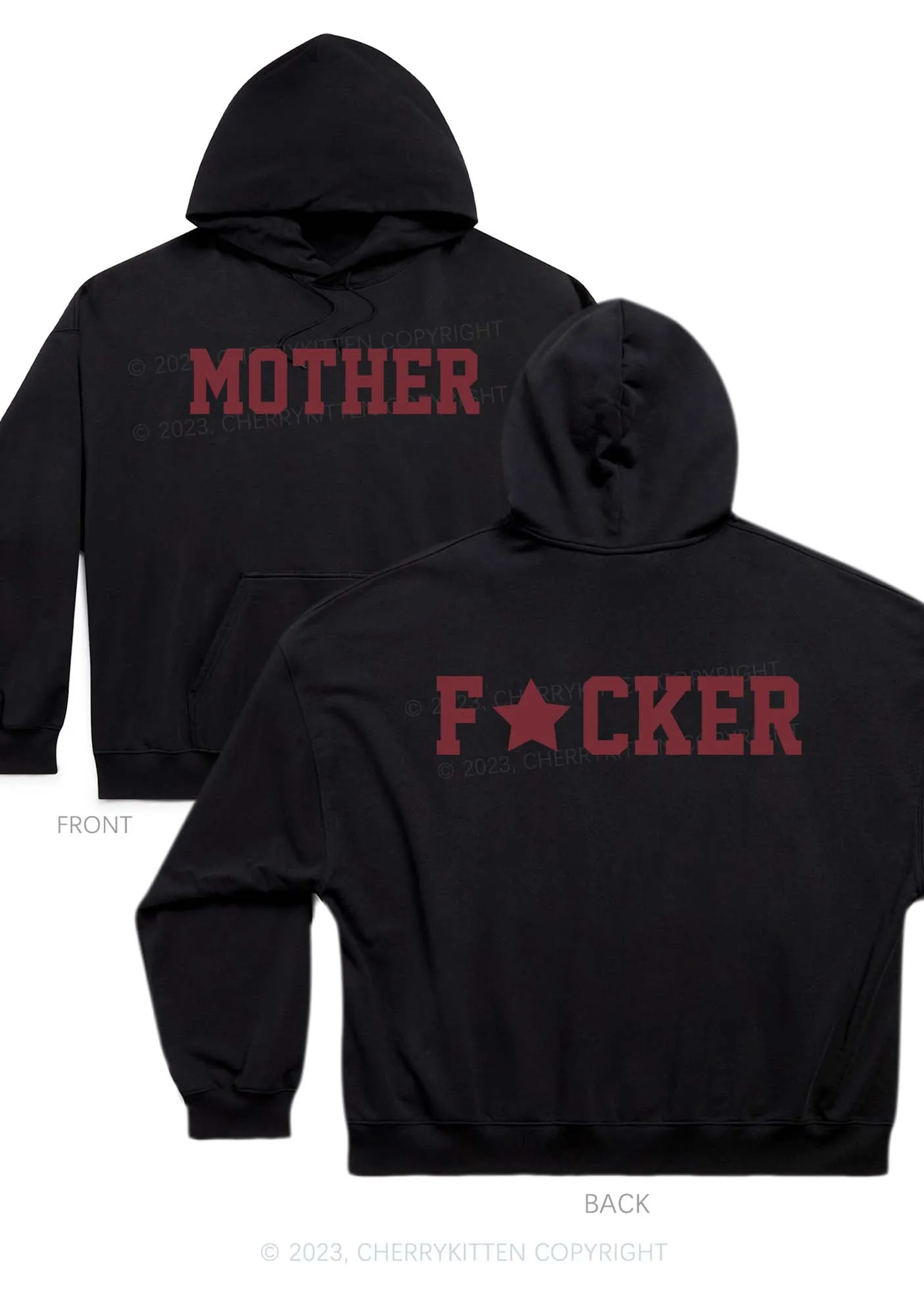 Motherfxcker Two Sides Y2K Hoodie Cherrykitten