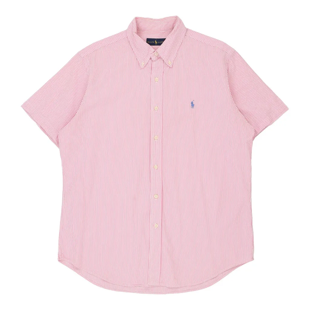 Ralph Lauren Striped Shirt - Large Pink Cotton