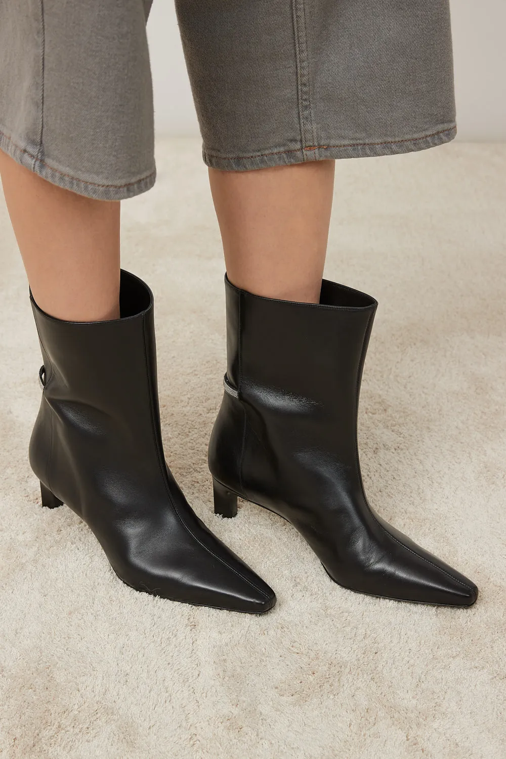 Real leather ankle boot