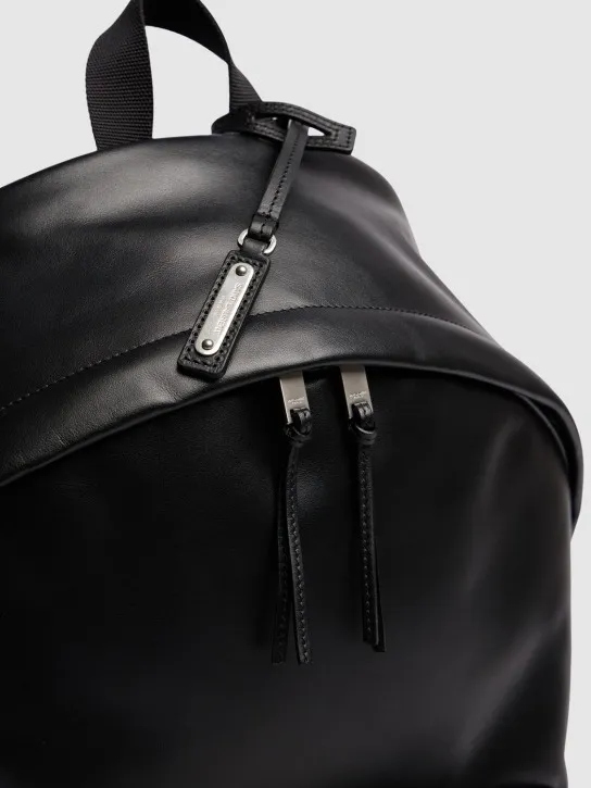 Saint Laurent   Logo leather city backpack 