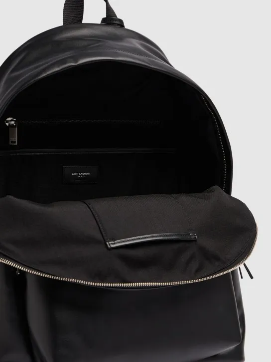 Saint Laurent   Logo leather city backpack 