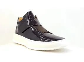 Shiny Calfskin High Top Sneaker Burgundy