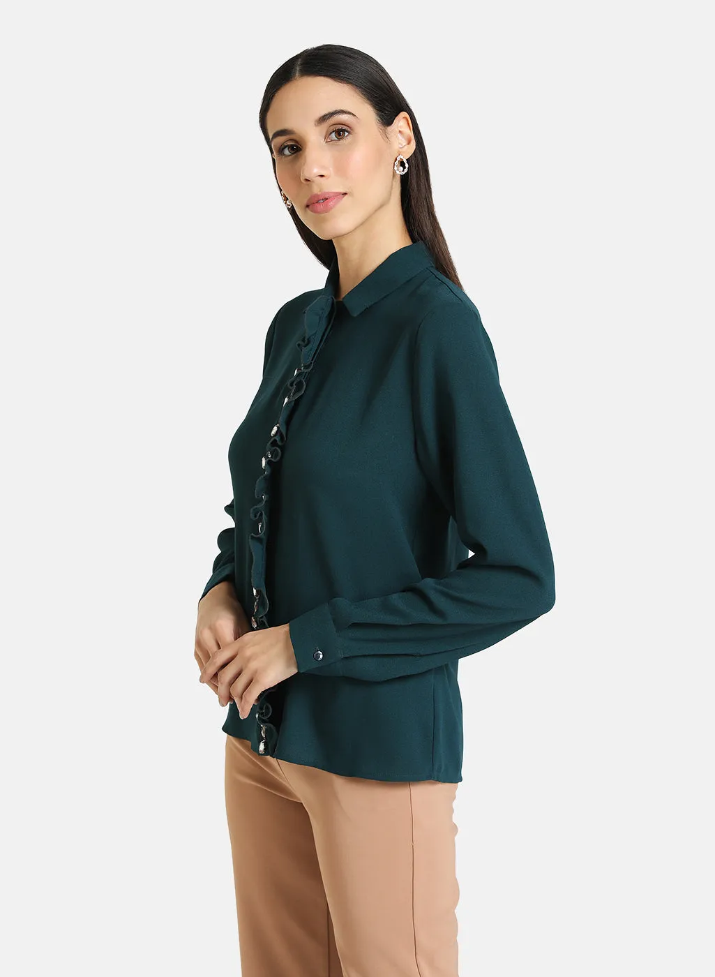 Shirt With Sequin Placket