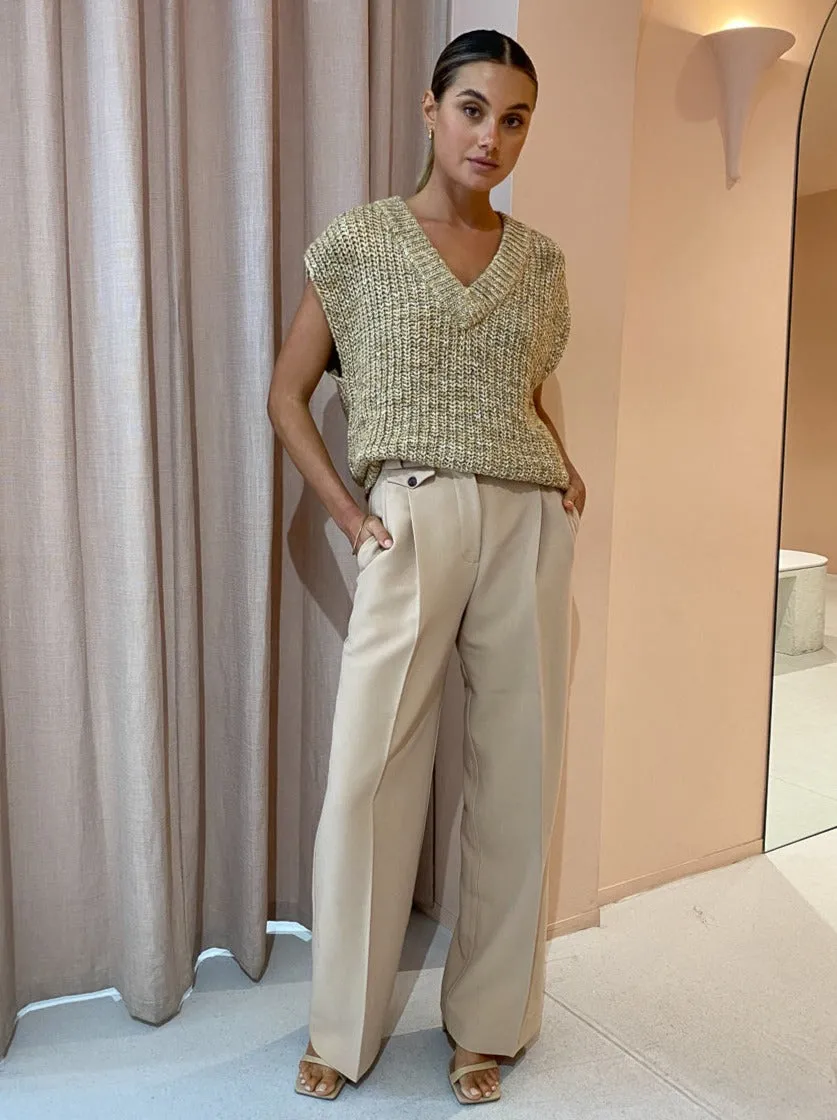 Shona Joy Ivy Tailored Pant in Latte