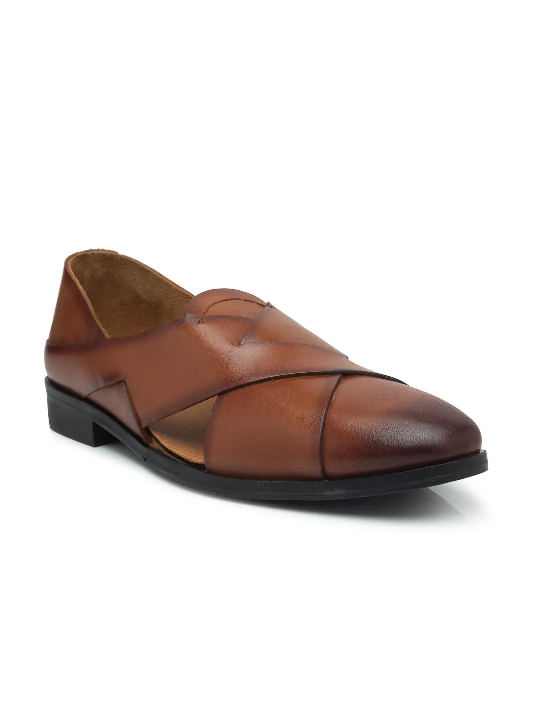 Teakwood Men Genuine Leather Peshwar Sandal