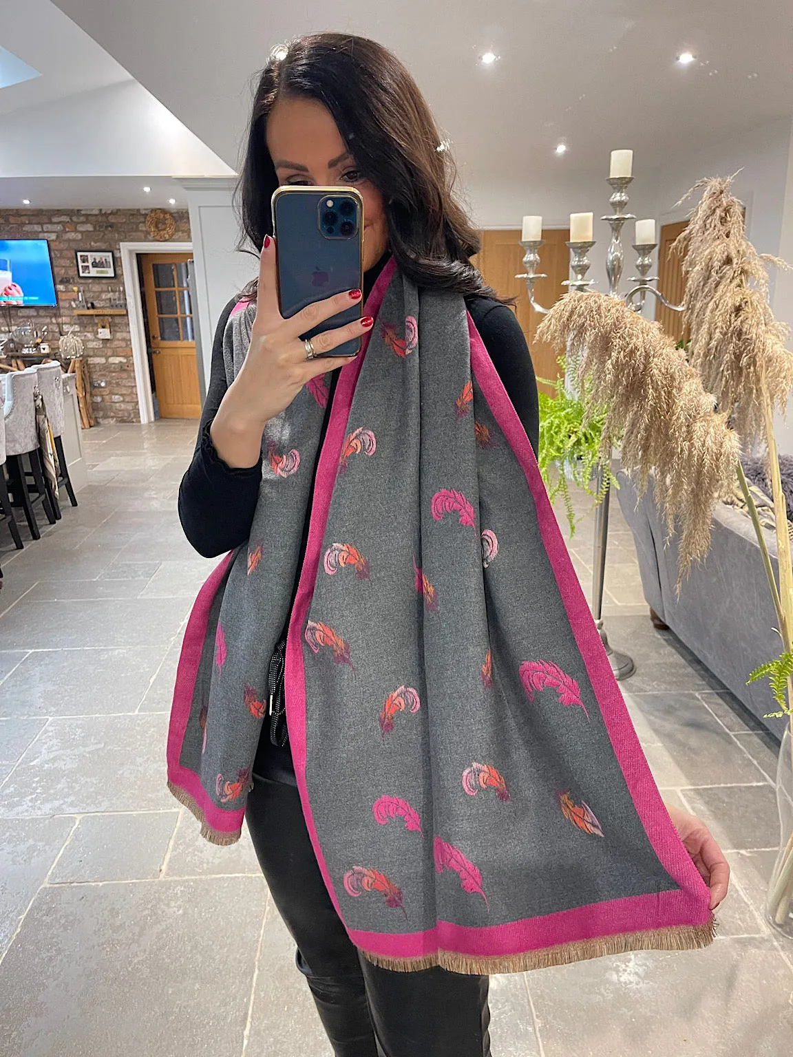 Two Tone Feather Scarf
